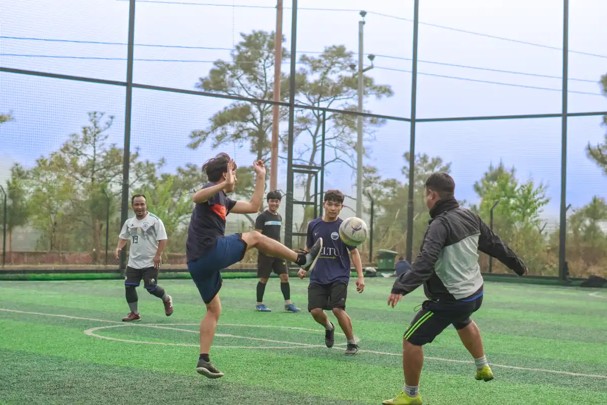 Play a match with locals